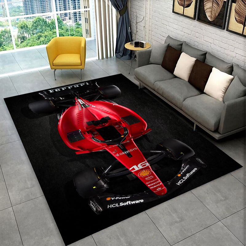 Kids Outdoor Area - Tapete Antiderrapante Retro F-Ferrarii para Sala