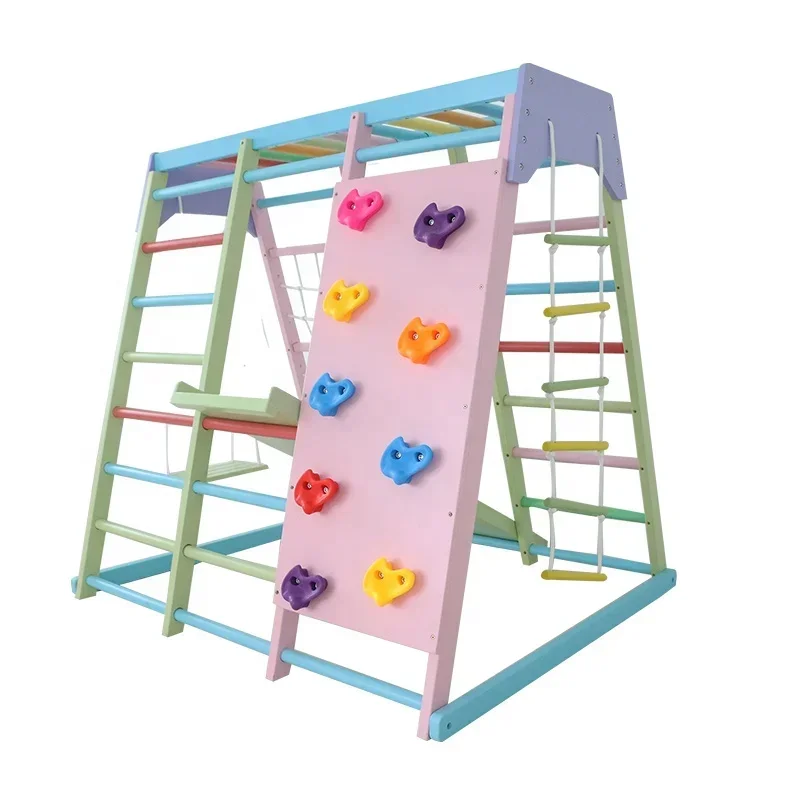 Kids Outdoor Climbing Frame - Conjunto de Escalada Infantil de Madeira