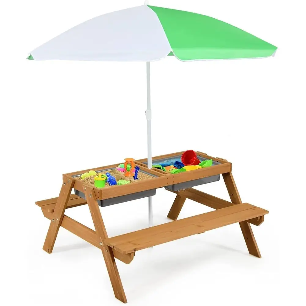 Mesa de Piquenique de Madeira  - Kids Outdoor Furniture Set avaliação e preço