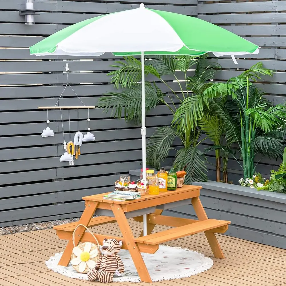 Mesa de Piquenique de Madeira  - Kids Outdoor Furniture Set avaliação e preço